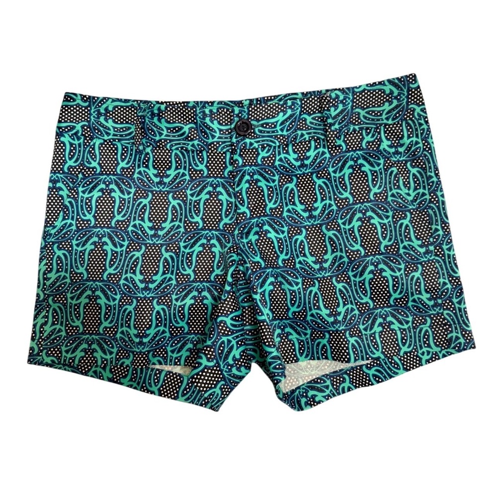 Jade Melody Tam Womens Teal Green Abstract Polka Dot Print Shorts Size‎ 6
